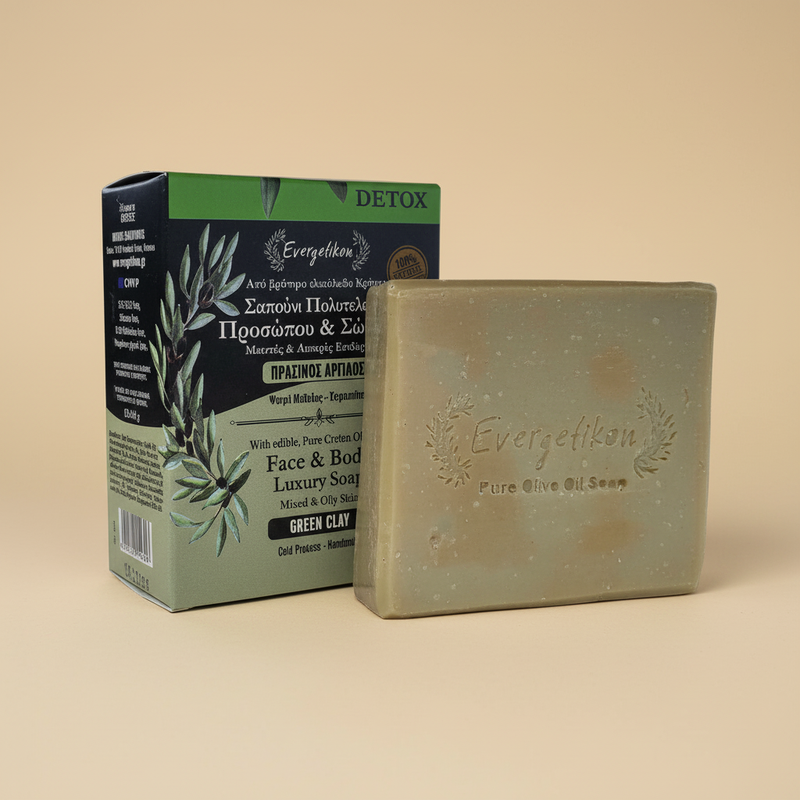 Evergetikon Green Clay Detox Soap – Luxe Hoofdafbeelding