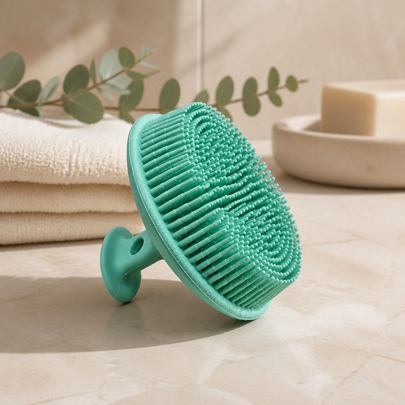 Siliconen lichaamsborstel – mintgroen, lifestyle
